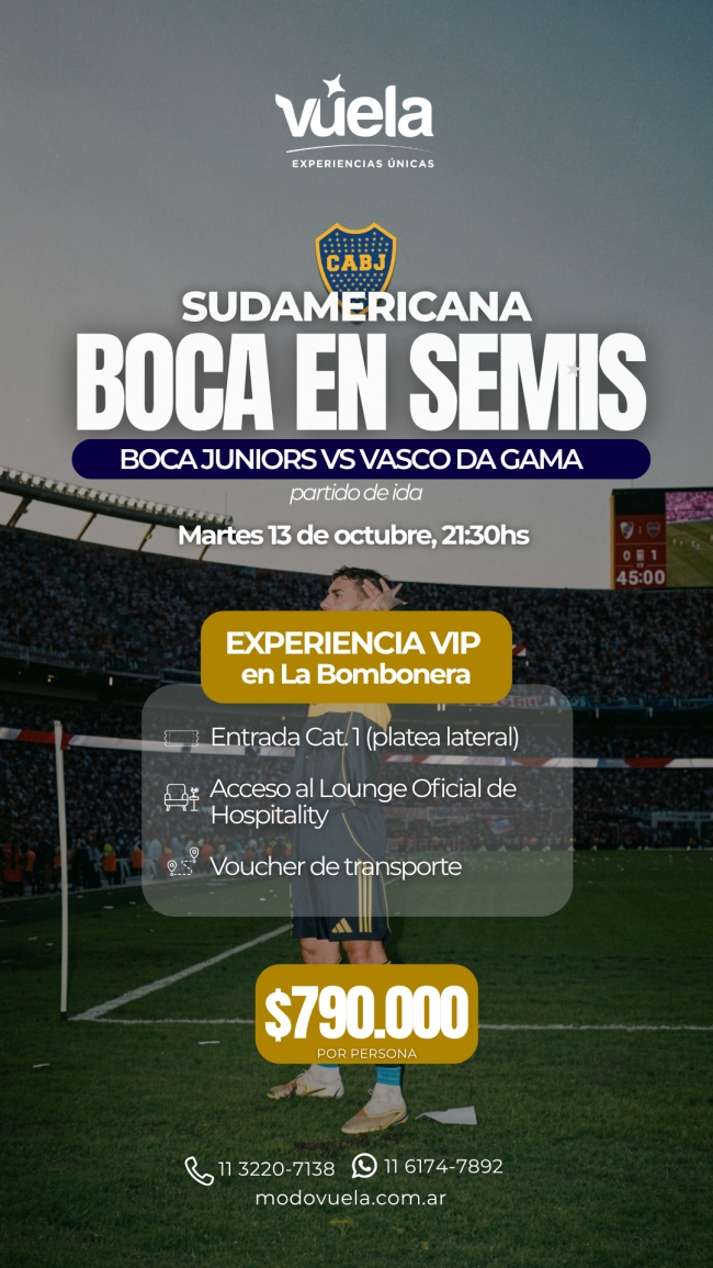 Semifinales Ida Sudamericana: Boca Juniors vs. Vaso Da Gama en La Bombonera