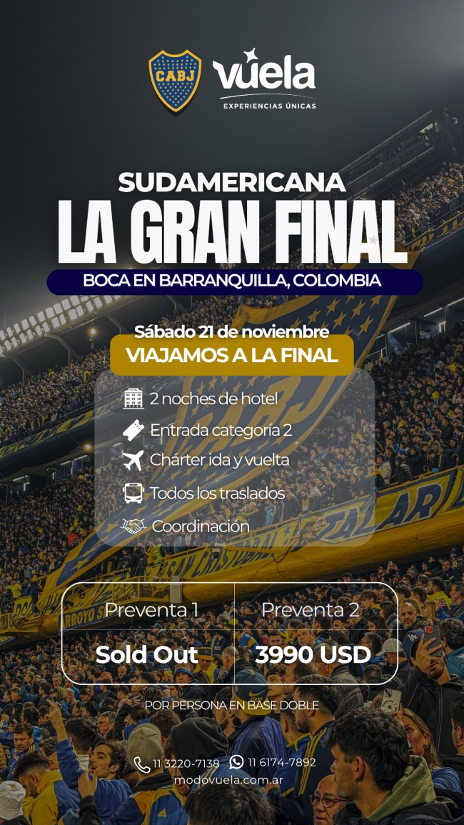 Boca Finalista Copa Sudamericana | Salida desde Buenos Aires y C�rdoba
