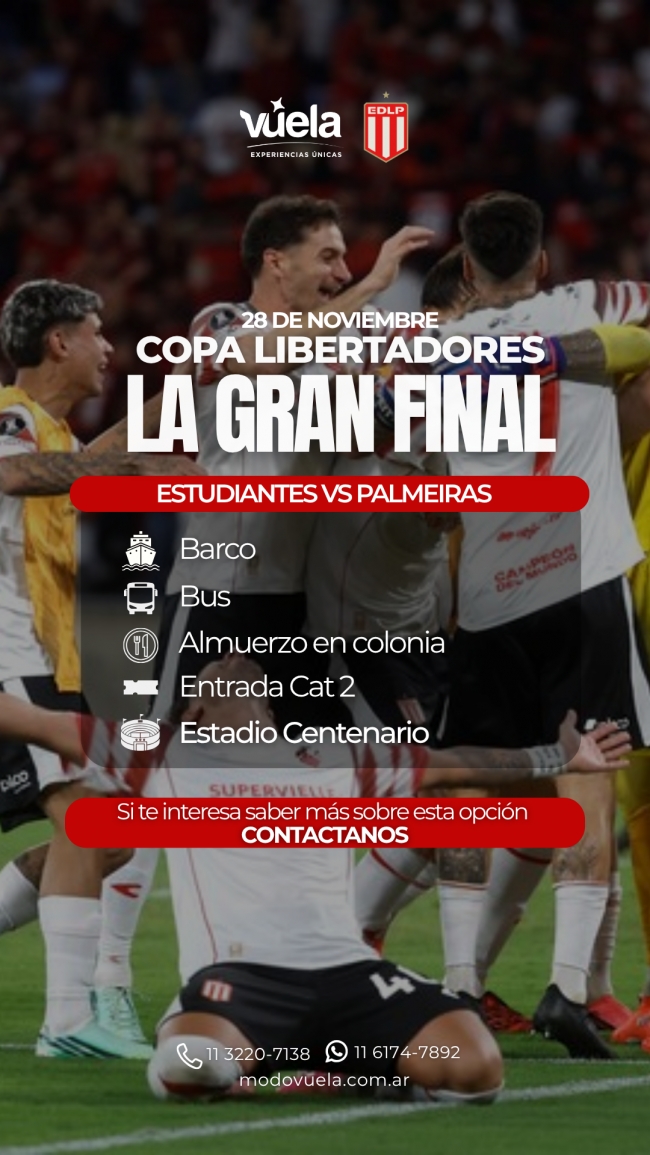 Estudiantes Finalista de Copa Libertadores - en Barco